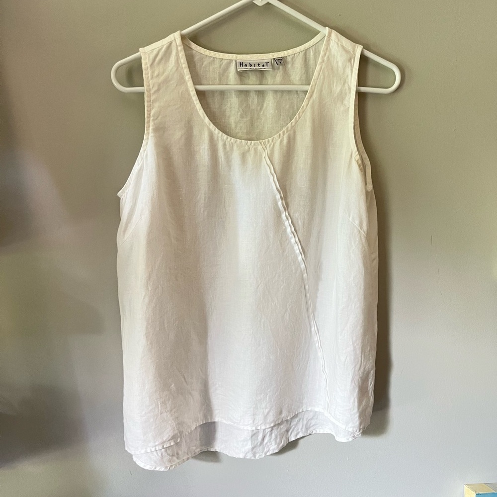 Habitat white linen tank top